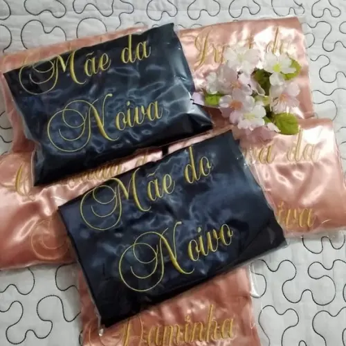 Kit 9 Robes Cetim Bordado Personalizado Debutante Noiva