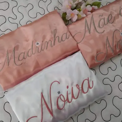 Robe Bordado Noiva Madrinha Hobby Roupão Nude Rosé Gold