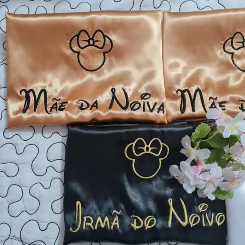 Robe cetim bordado minnie mickey disney noiva 15 anos