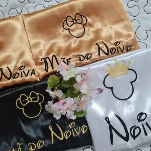 Robe cetim bordado minnie mickey disney noiva 15 anos