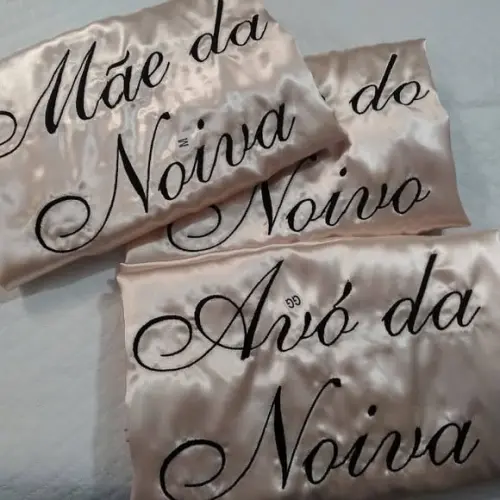 Robe Cetim Bordado Noiva Coroa Madrinha Rosê Gold Nude