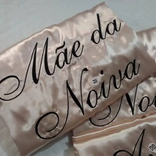 Robe Cetim Bordado Noiva Coroa Madrinha Rosê Gold Nude