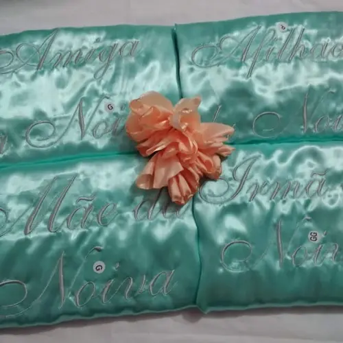 Robe Cetim Bordado Noiva Debutante Verde Agua