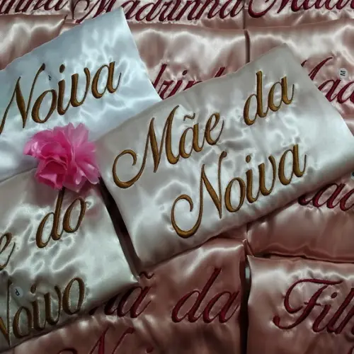 Robe Cetim Bordado Noiva Coroa Madrinha Rosê Gold Nude