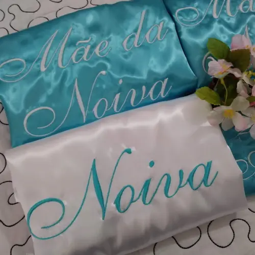 Robe Cetim Bordado Noiva Coroa Madrinha Rosê Gold Nude