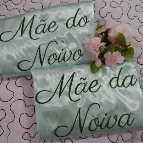 Robe Cetim Bordado Noiva Madrinha Hobby Verde Menta