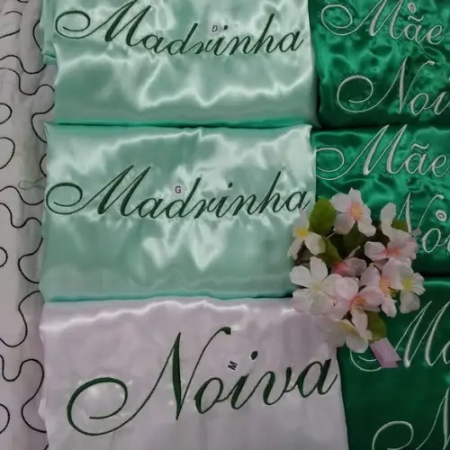 Robe Cetim Bordado Noiva Madrinha Hobby Verde Menta