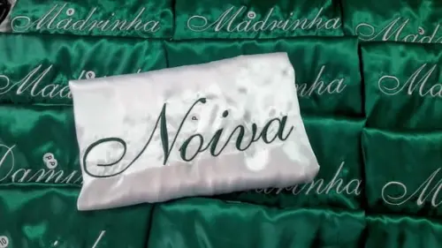 Robe Cetim Bordado Noiva Madrinha Verde Bandeira Tiffany