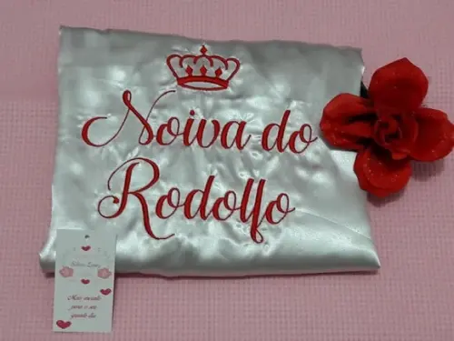 Robe Cetim Bordado Prata Noiva Mãe Debutante