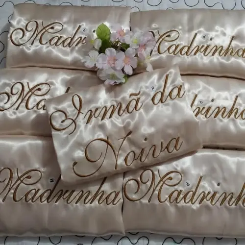 Robe Cetim Bordado Personalizado Debutante Noiva Nude