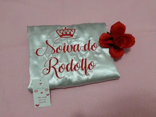 Robe Cetim Bordado Prata Noiva Mãe Debutante