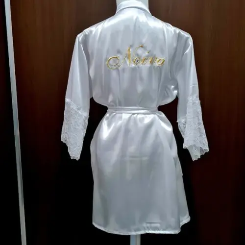 Robe Cetim com Elastano Plus Size com Renda 50 ao 60 Bordado