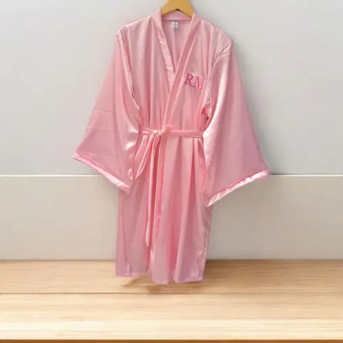 Robe Cetim Plus Size 50 ao 58 Bordado Manga Longa