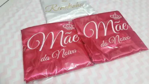 Robe hobby cetim bordado noiva mãe madrinha