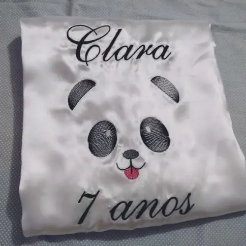 Robe Infantil Noite Pijama Panda Branco Rose Pink