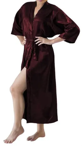 Robe longo manga 3/4 longa cetim sem bordado