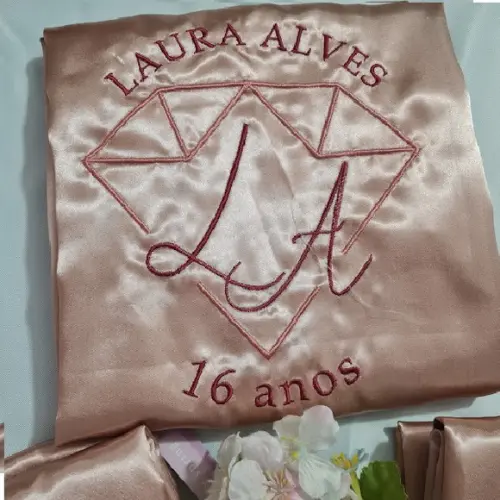 Robe Personalizado Brasão Debutante Coroa Rosé Cores Nome