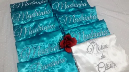 Robe Roupão Cetim Bordado Noiva Mãe Debutante