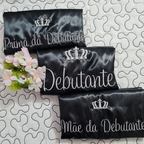 Robe Roupão Cetim Bordado Noiva Mãe Debutante