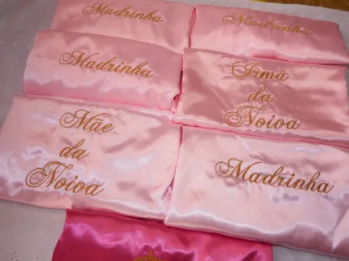 Robe Roupão Cetim Bordado Noiva Mãe Debutante