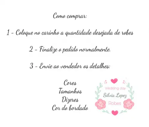 Robe roupão noiva madrinha nome bordado cargo