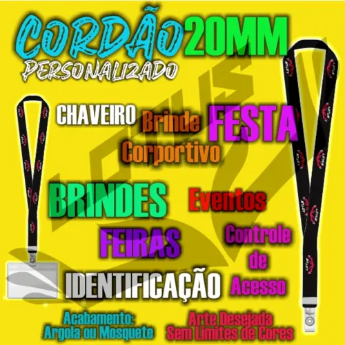 Cordão para Crachá Personalizado Festas e Eventos