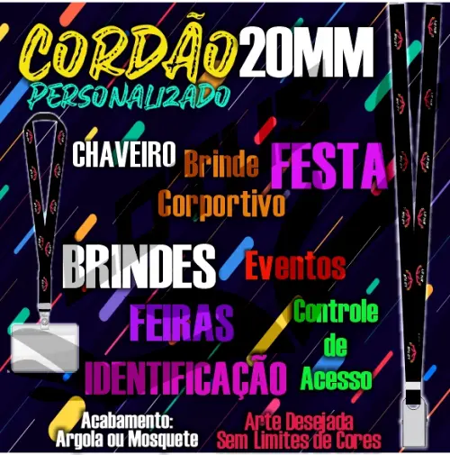 CORDÃO PERSONALIZADO PREMIUM PARA CRACHÁ, CREDENCIAL, CHAVEIROS !!
