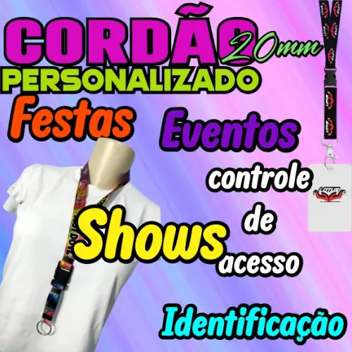Cordão Personalizado Premium para Crachá, Credencial, Chaveiros