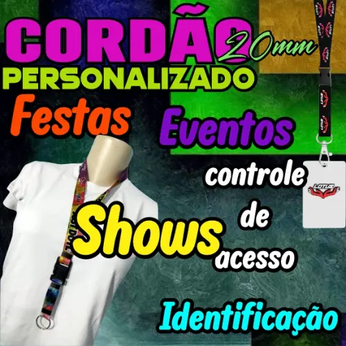 Cordão Personalizado Premium para Crachá, Credencial, Chaveiros