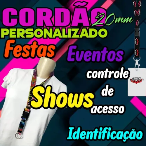Cordão Personalizado Premium para Crachá, Credencial, Chaveiros
