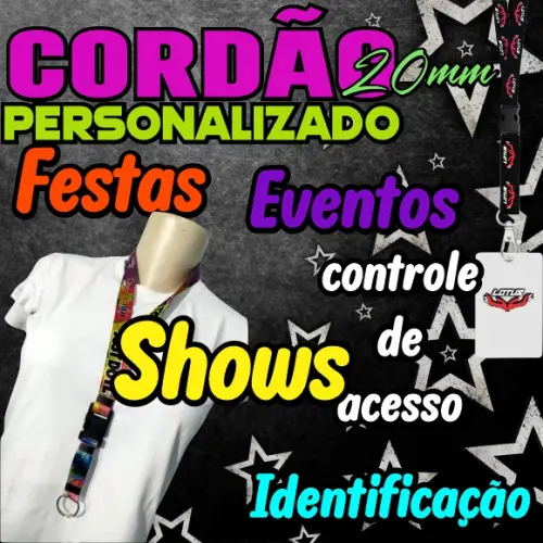 Cordão Personalizado Premium para Crachá, Credencial, Chaveiros