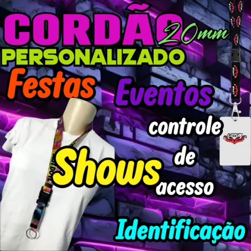 Cordão Personalizado Premium para Crachá, Credencial, Chaveiros
