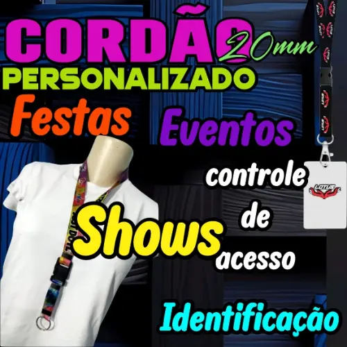 Cordão Personalizado Premium para Crachá, Credencial, Chaveiros