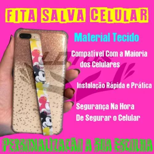 Fita Salva Celular Personalizada - Impressão Frente