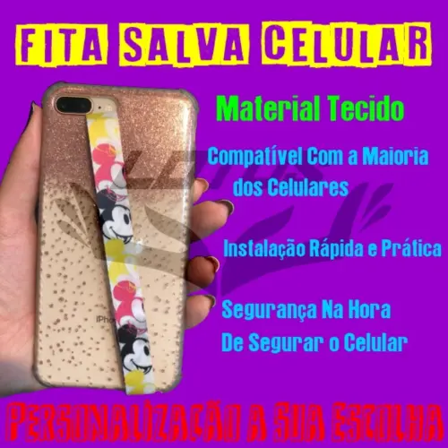 Fita Salva Celular Personalizada - Impressão Frente