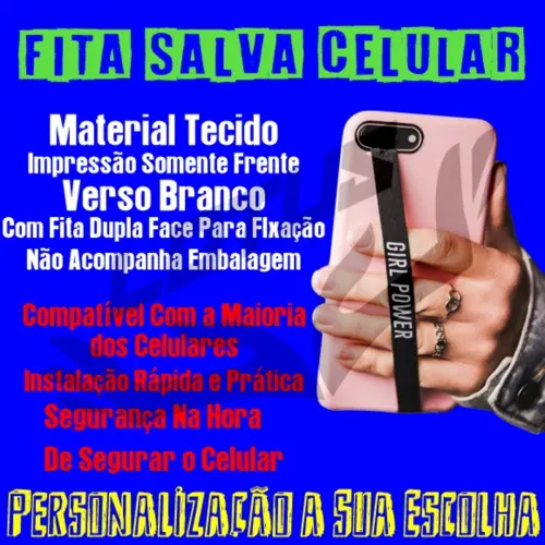 Fita Salva Celular Personalizada - Impressão Frente