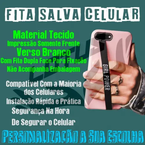 Fita Salva Celular Personalizada - Impressão Frente