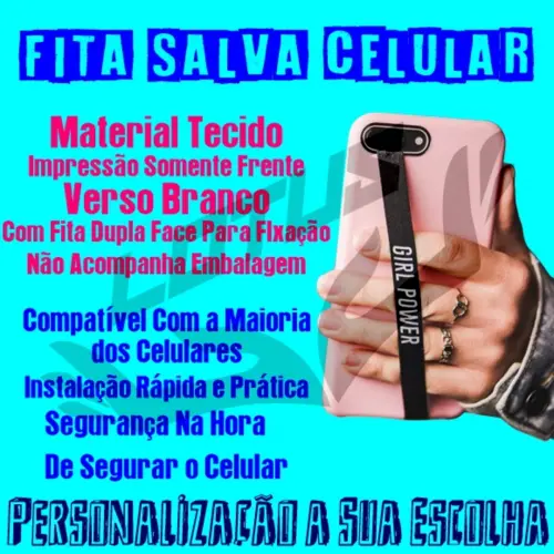 Fita Salva Celular Personalizada - Impressão Frente