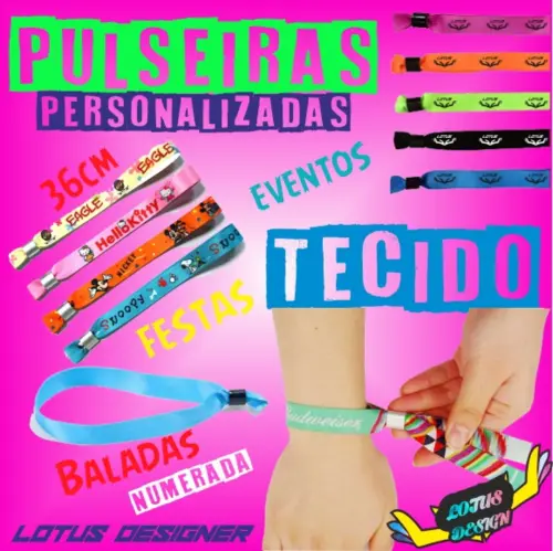 Pulseiras Personalizadas de Tecido