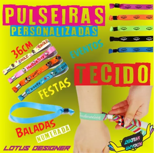 Pulseiras Personalizadas de Tecido