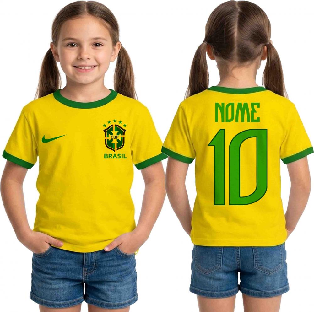 Camiseta Infantil BRASIL personalizado Brasil Copa