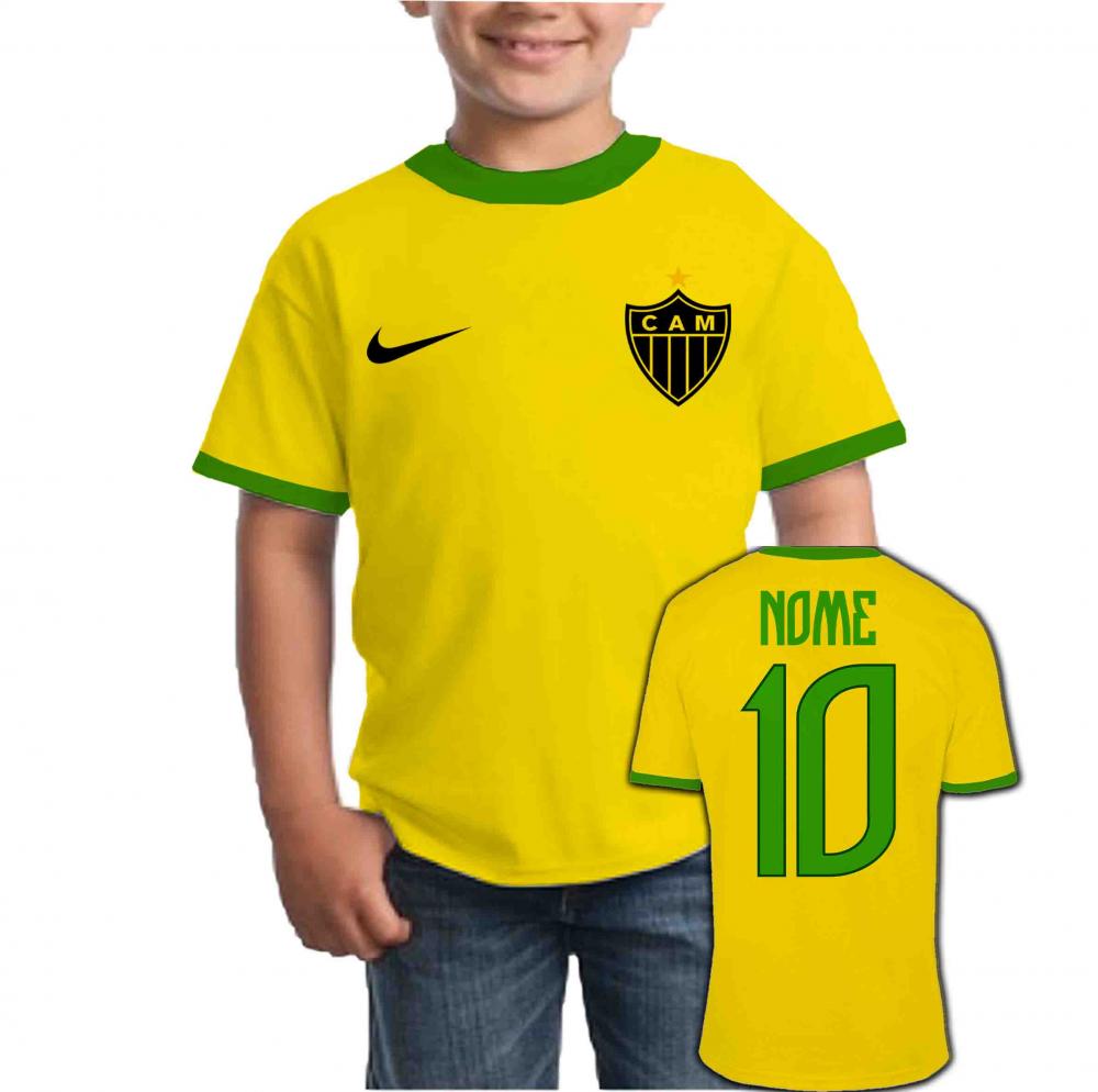 Camiseta Infantil ATLÉTICO MINEIRO personalizado Brasil Copa