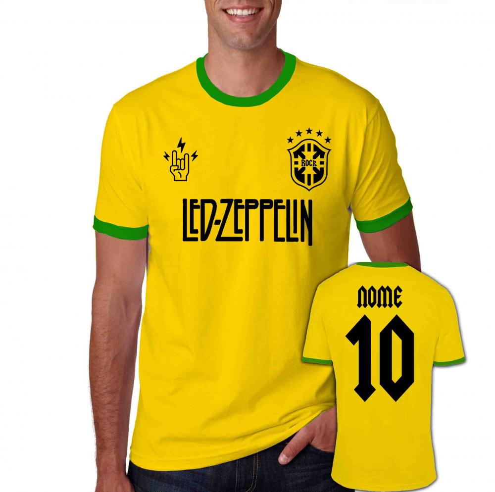 Camiseta LED ZEPPELIN personalizada Brasil copa