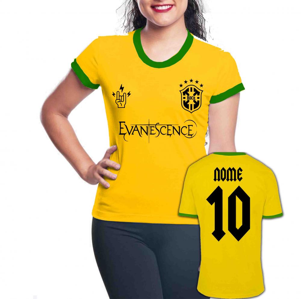 Baby Look EVANESENCE personalizada Brasil Copa