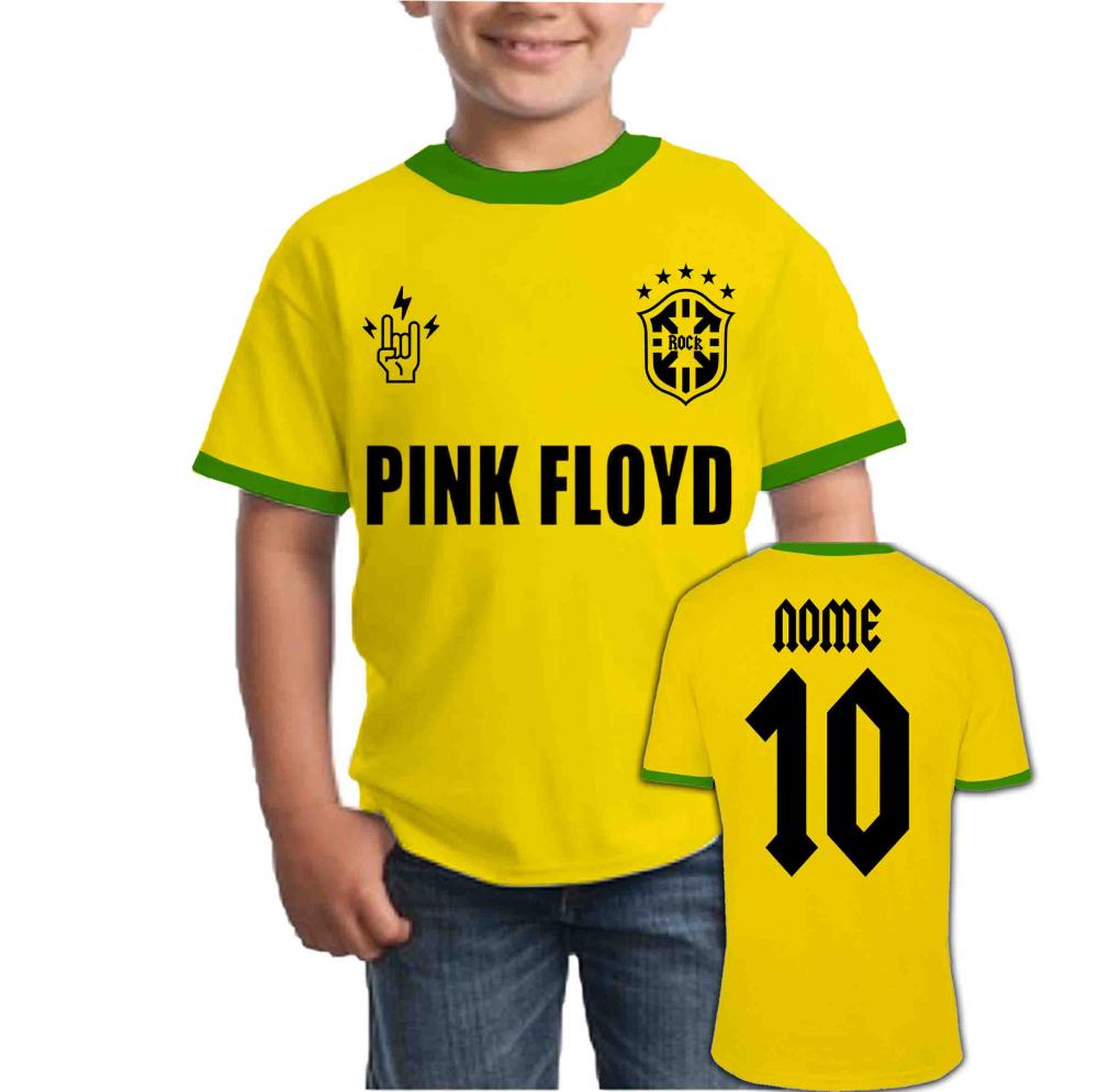 Camiseta Infantil PINK FLOYD personalizado Brasil Copa