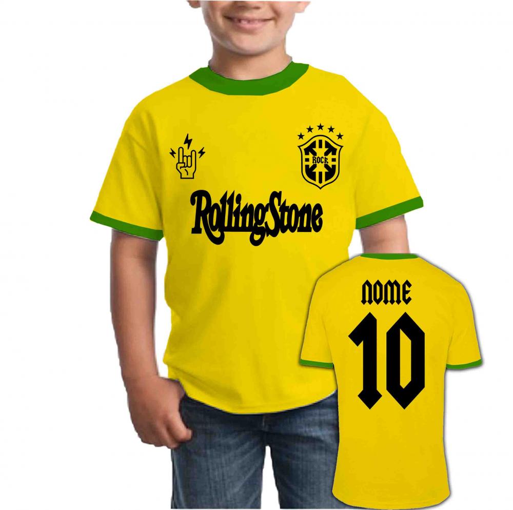 Camiseta Infantil ROLLING STHONES personalizado Brasil Copa