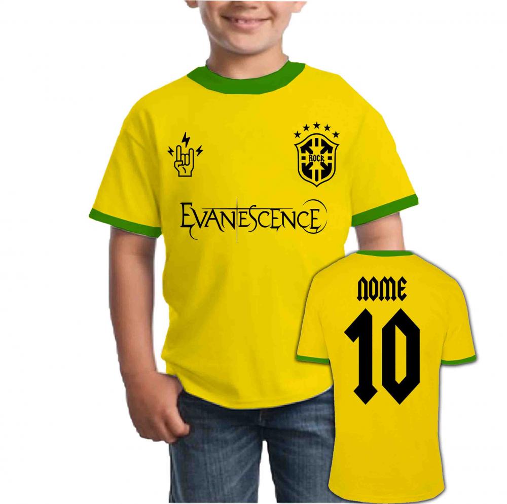 Camiseta Infantil EVANESENCE personalizado Brasil Copa
