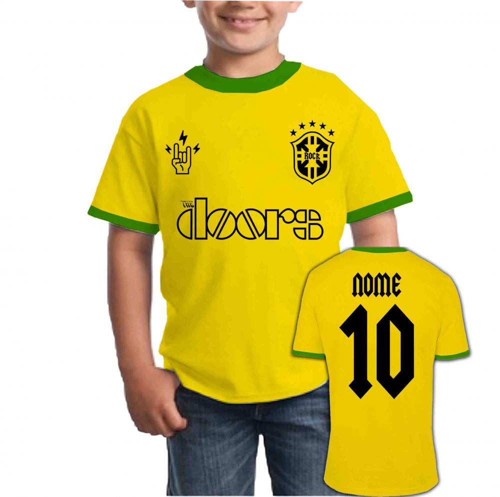 Camiseta Infantil THE DOORS personalizado Brasil Copa
