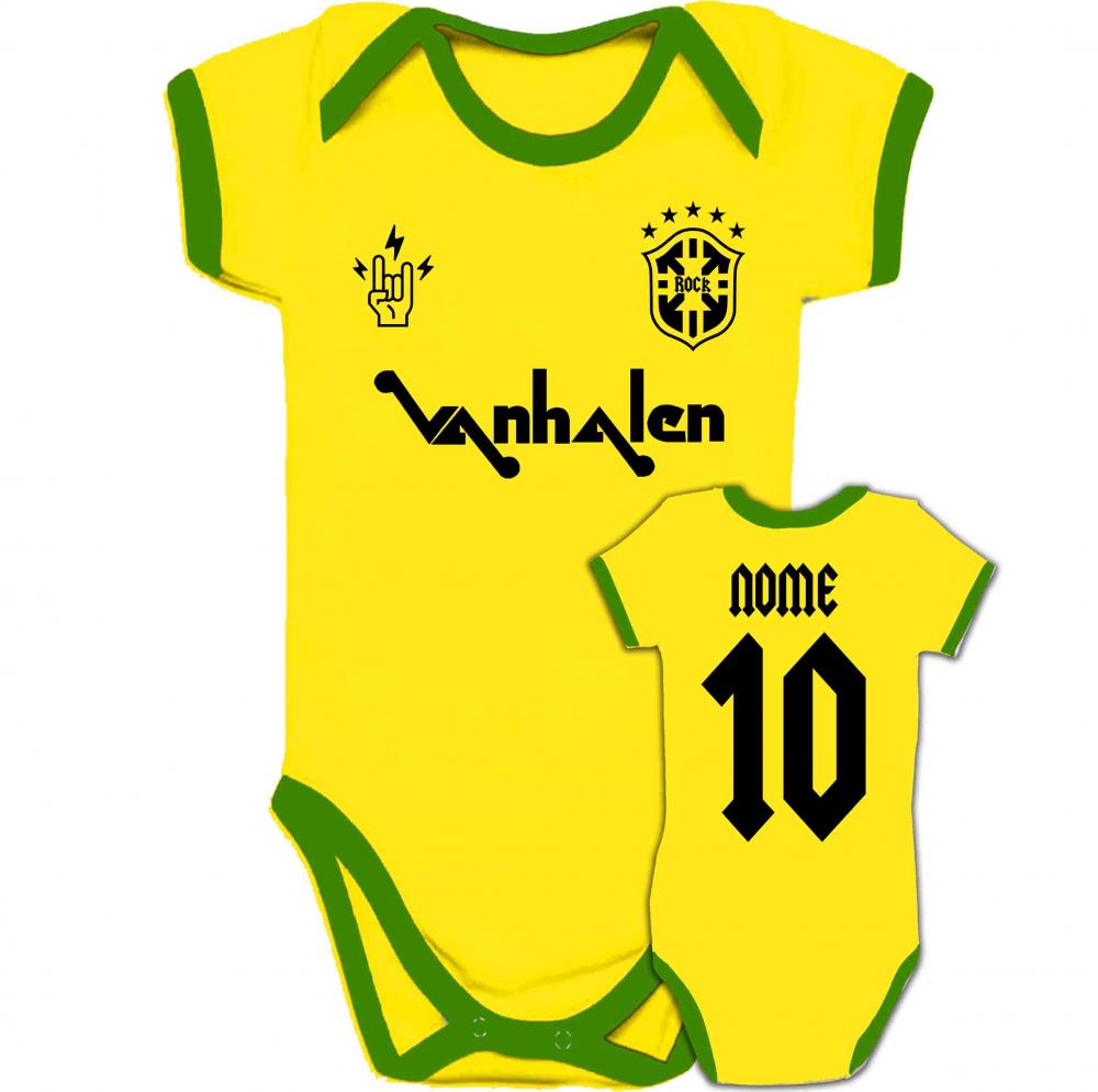 Body Infantil VAN HALEN personalizado Brasil Copa