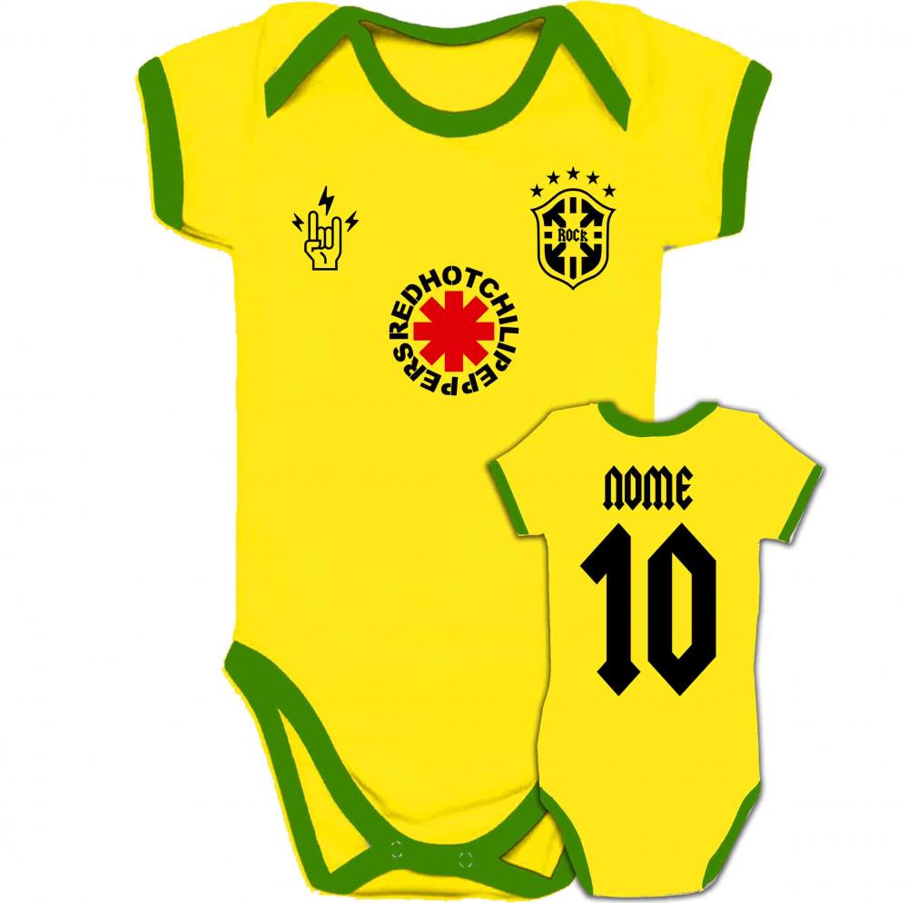 Body Infantil RED HOT CHILI PEPPERS personalizado Brasil Copa